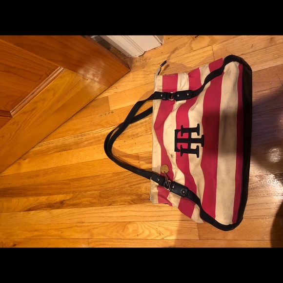 Tommy Hilfiger Pink Striped Handbag - Picture 3 of 8